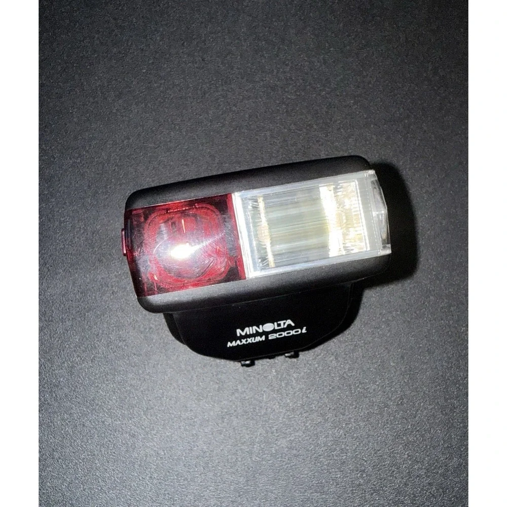 MINOLTA Maxxum 2000i Shoe Mount Flash With Case Photography Camera Photo